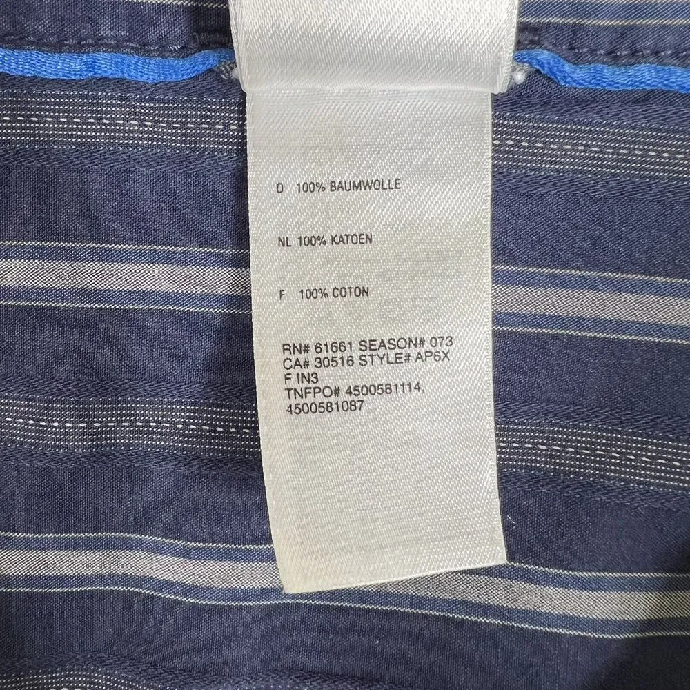 The North Face Shirt Mens XL Blue Striped Button Up Long Sleeve Outdoor Cotton‎